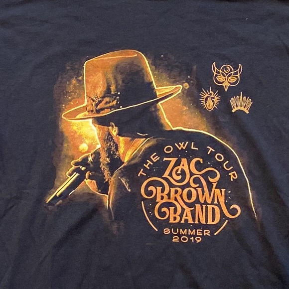 Zac Brown Band The Owl Tour Summer 2019 Concert Black Short Sleeve Womens Large - Picture 4 of 6